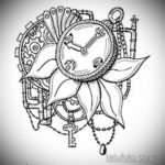 эскиз для тату часы на руке 19.09.2019 №011 - sketch for tattoo watch on ha - tatufoto.com