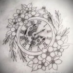 эскиз для тату часы реализм 19.09.2019 №006 - sketch for tattoo watches rea - tatufoto.com