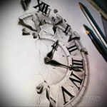 эскиз для тату часы реализм 19.09.2019 №014 - sketch for tattoo watches rea - tatufoto.com