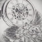 эскиз для тату часы реализм 19.09.2019 №015 - sketch for tattoo watches rea - tatufoto.com