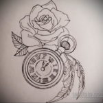 эскиз для тату часы с розами 19.09.2019 №034 - sketch for tattoo watch with - tatufoto.com