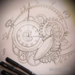 эскиз для тату часы с розами 19.09.2019 №042 - sketch for tattoo watch with - tatufoto.com