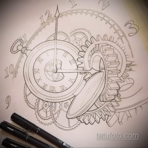 эскиз для тату часы с розами 19.09.2019 №042 - sketch for tattoo watch with - tatufoto.com