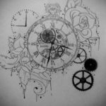 эскиз для тату часы с розами 19.09.2019 №043 - sketch for tattoo watch with - tatufoto.com