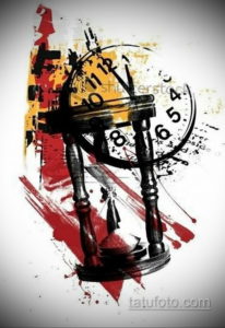 эскиз для тату часы треш полька 19.09.2019 №006 - sketch for tattoo watch t - tatufoto.com