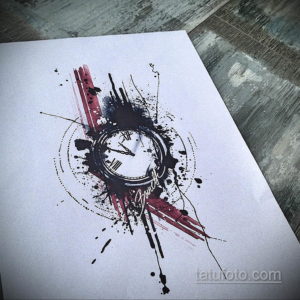 эскиз для тату часы треш полька 19.09.2019 №008 - sketch for tattoo watch t - tatufoto.com