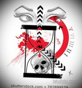 эскиз для тату часы треш полька 19.09.2019 №014 - sketch for tattoo watch t - tatufoto.com