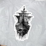 эскиз для тату череп корабль 27.09.2019 №005 -sketch frigate tattoo- tatufoto.com