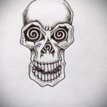 эскиз для тату череп простой 15.09.2019 №006 - sketch for tattoo skull simple - tatufoto.com
