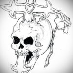 эскиз для тату череп простой 15.09.2019 №048 - sketch for tattoo skull simple - tatufoto.com