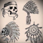эскиз для тату череп простой 15.09.2019 №053 - sketch for tattoo skull simple - tatufoto.com