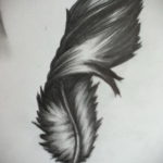 эскиз для тату черное перо 26.09.2019 №003 -sketch feather tattoo- tatufoto.com