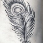 эскиз для тату черное перо 26.09.2019 №017 -sketch feather tattoo- tatufoto.com