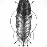 эскиз для тату черное перо 26.09.2019 №020 -sketch feather tattoo- tatufoto.com