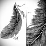 эскиз для тату черное перо 26.09.2019 №026 -sketch feather tattoo- tatufoto.com