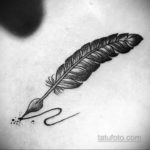 эскиз для тату черное перо 26.09.2019 №030 -sketch feather tattoo- tatufoto.com