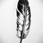 эскиз для тату черное перо 26.09.2019 №031 -sketch feather tattoo- tatufoto.com