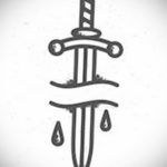 эскиз для тату штык нож 23.09.2019 №006 - sketch for tattoo bayonet knife - tatufoto.com