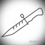 эскиз для тату штык нож 23.09.2019 №008 - sketch for tattoo bayonet knife - tatufoto.com