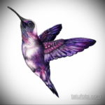эскиз тату колибри цветная 16.09.2019 №010 - color sketch hummingbird tatto - tatufoto.com