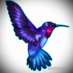эскиз тату колибри цветная 16.09.2019 №014 - color sketch hummingbird tatto - tatufoto.com