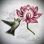 эскиз тату колибри цветная 16.09.2019 №020 - color sketch hummingbird tatto - tatufoto.com