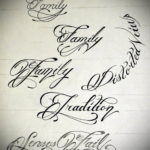 эскиз тату надпись семья 14.09.2019 №002 - sketch tattoo inscription family - tatufoto.com