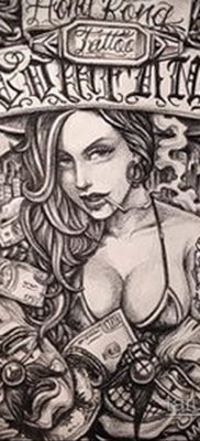 эскиз тату надпись чикано 14.09.2019 №028 — Chicano tattoo sketch — tatufoto.com