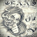 эскиз тату надпись чикано 14.09.2019 №033 - Chicano tattoo sketch - tatufoto.com