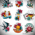 эскиз тату олд скул цветной 16.09.2019 №002 - sketch tattoo old school color - tatufoto.com