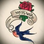 эскиз тату роза с надписью 14.09.2019 №003 - sketch rose tattoo with the ins - tatufoto.com