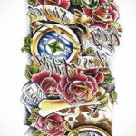 эскиз тату рукава цветной 16.09.2019 №002 - color sketch sleeve tattoo - tatufoto.com