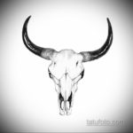 эскиз тату череп быка 17.09.2019 №001 - bull skull tattoo sketch - tatufoto.com