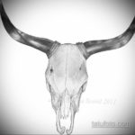 эскиз тату череп быка 17.09.2019 №003 - bull skull tattoo sketch - tatufoto.com