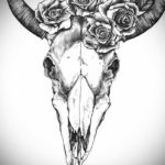 эскиз тату череп быка 17.09.2019 №005 - bull skull tattoo sketch - tatufoto.com