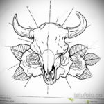 эскиз тату череп быка 17.09.2019 №009 - bull skull tattoo sketch - tatufoto.com