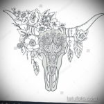 эскиз тату череп быка 17.09.2019 №010 - bull skull tattoo sketch - tatufoto.com