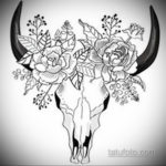 эскиз тату череп быка 17.09.2019 №014 - bull skull tattoo sketch - tatufoto.com