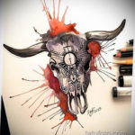 эскиз тату череп быка 17.09.2019 №016 - bull skull tattoo sketch - tatufoto.com