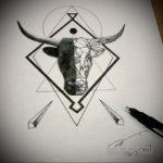 эскиз тату череп быка 17.09.2019 №020 - bull skull tattoo sketch - tatufoto.com