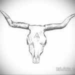 эскиз тату череп быка 17.09.2019 №022 - bull skull tattoo sketch - tatufoto.com