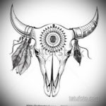 эскиз тату череп быка 17.09.2019 №024 - bull skull tattoo sketch - tatufoto.com