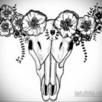 эскиз тату череп быка 17.09.2019 №028 - bull skull tattoo sketch - tatufoto.com