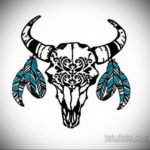 эскиз тату череп быка 17.09.2019 №029 - bull skull tattoo sketch - tatufoto.com