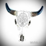 эскиз тату череп быка 17.09.2019 №033 - bull skull tattoo sketch - tatufoto.com