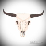 эскиз тату череп быка 17.09.2019 №034 - bull skull tattoo sketch - tatufoto.com