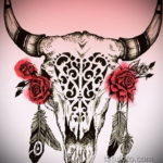 эскиз тату череп быка 17.09.2019 №035 - bull skull tattoo sketch - tatufoto.com