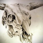 эскиз тату череп быка 17.09.2019 №037 - bull skull tattoo sketch - tatufoto.com