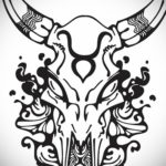 эскиз тату череп быка 17.09.2019 №038 - bull skull tattoo sketch - tatufoto.com