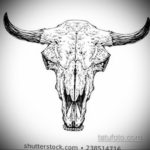 эскиз тату череп быка 17.09.2019 №042 - bull skull tattoo sketch - tatufoto.com